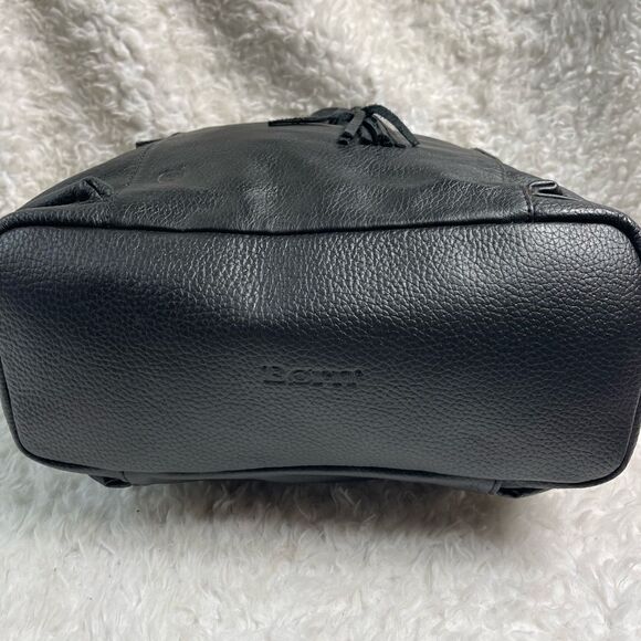 Born leather black shoulder bag drawstring tassels accent side pockets - Picture 6 of 12